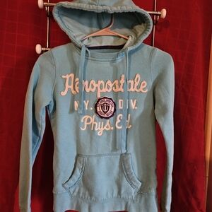 Aeropostale Blue Hoodie with White Logo